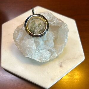 Moldavite and herkimer diamond pendant